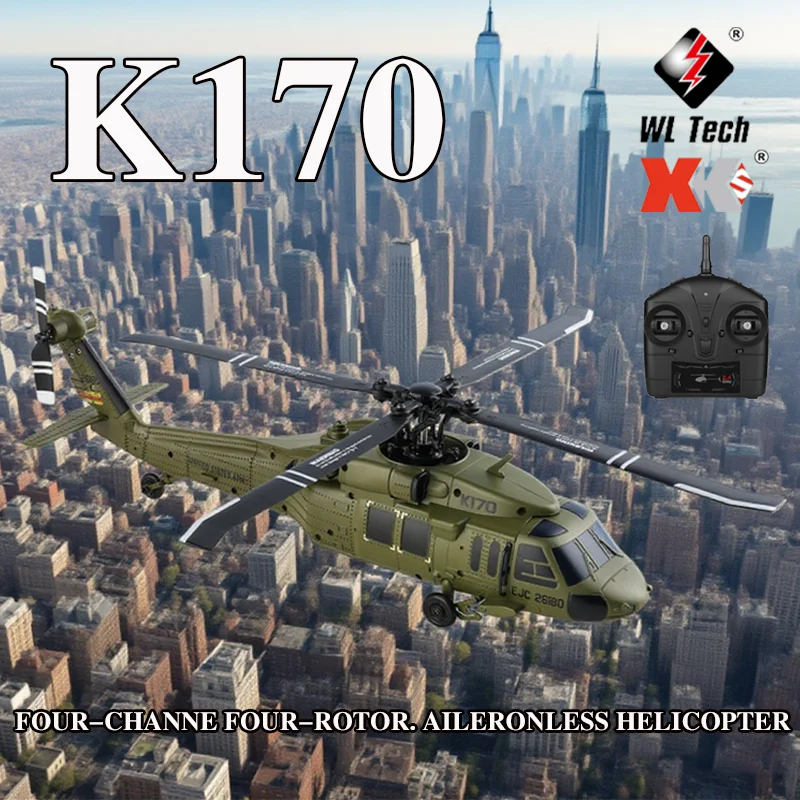 

WLtoys Новый RC Вертолет K170 2,4G 6-Aixs Гироскоп 4CH Удержание высоты Вертолет с дистанционным управлением Игрушки для взрослых и начинающих