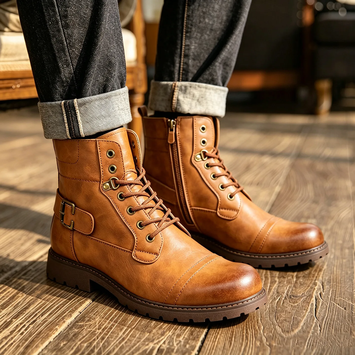 남성용 영국풍 레트로 하이탑 가죽 부츠 캐주얼 다용도 - Men'S Shoes Hey Dude 리뷰 및 가격