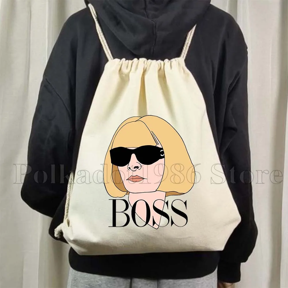 Aesthetic Fashion Women Girl Magazine Beauty Boss Dame Anna Gift Drawstring Bags Soccer Backpack Gym Sackpack Gifts String Bag