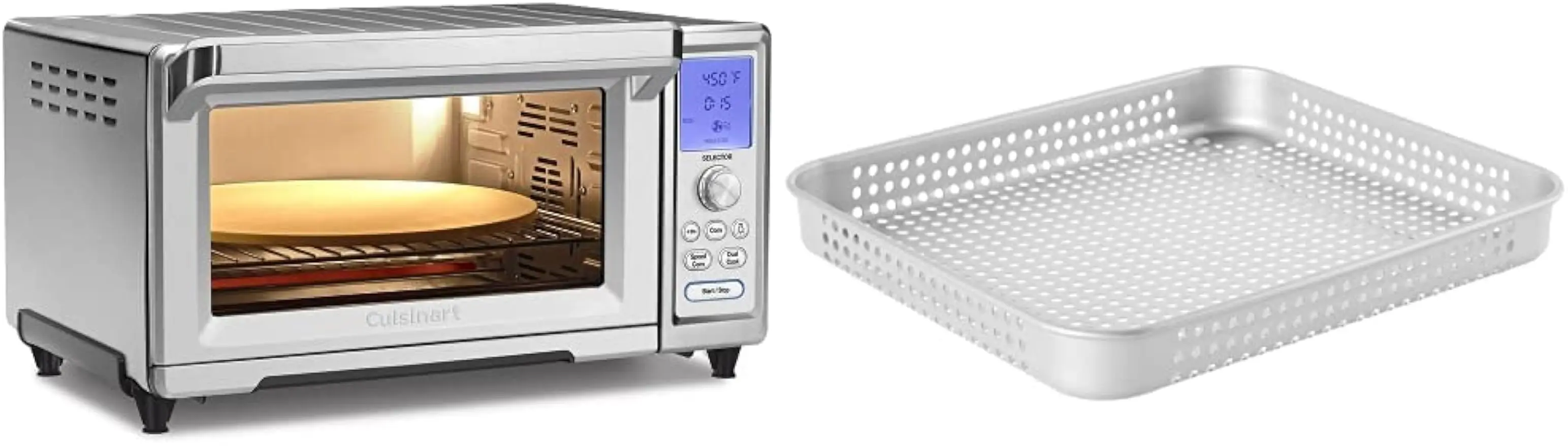 Convection Toaster Oven with Non-Stick Airfryer Basket - 1800W,  Precise Temp Control, 2 Racks, Baking Pan