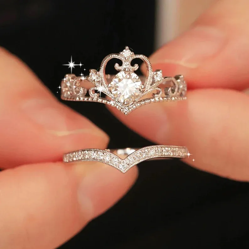 Crystal Crown Vintage Ring Set 1