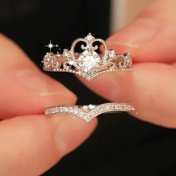 Crystal Crown Vintage Ring Set 1
