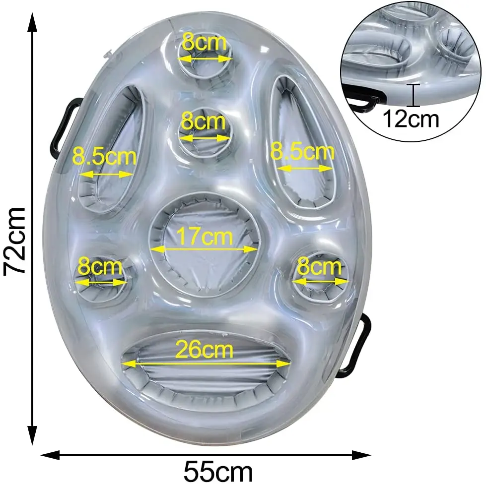 Inflatable Floating Drink Holder, Beer, Juice Can, Cup Tray, Beverage, Salad, Fruit, Swimming, Beach Pool, Party Supply