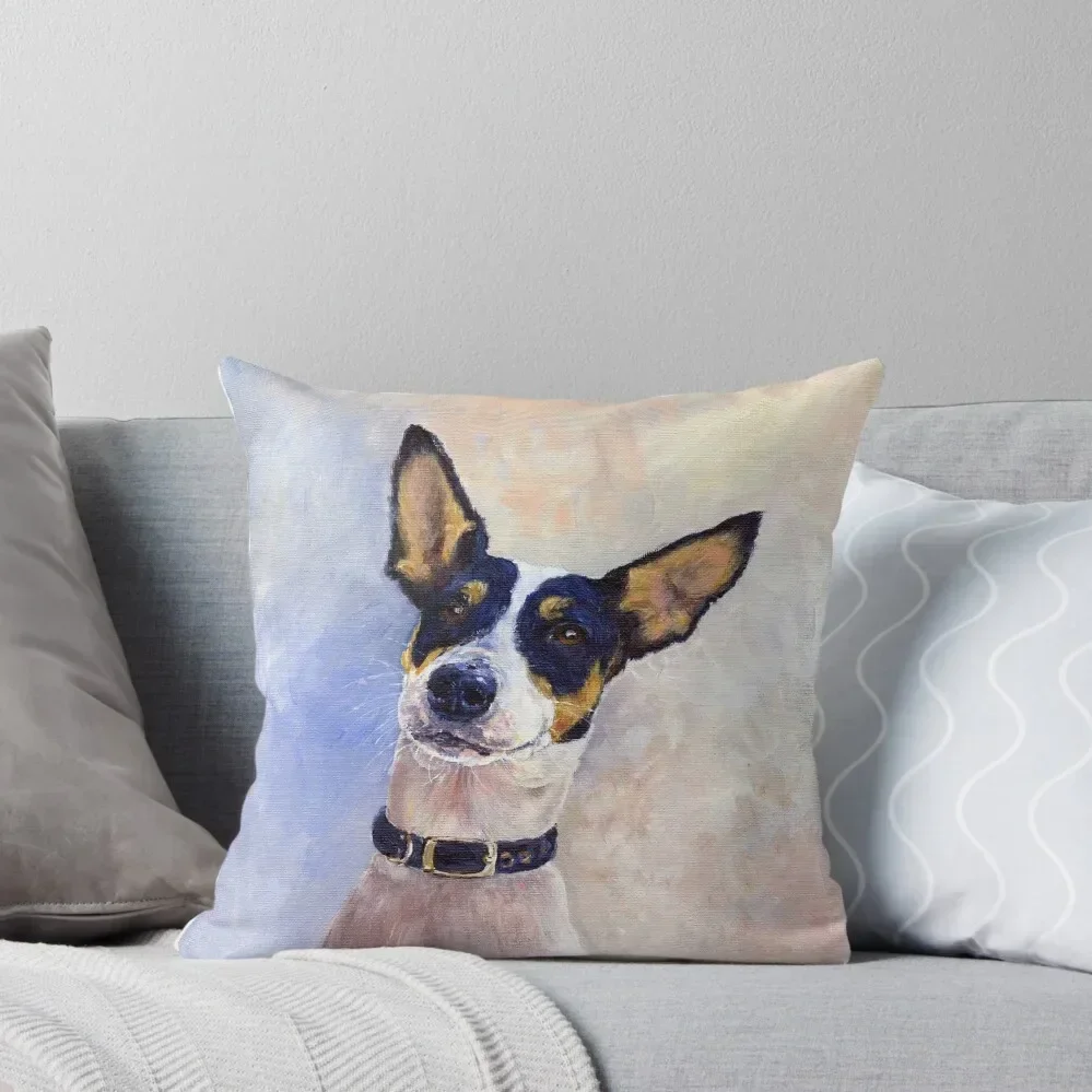 

Daisy - Portrait of a Ratonero Bodeguero Andaluz Throw Pillow Decorative Cover For Living Room Covers For Sofas pillow