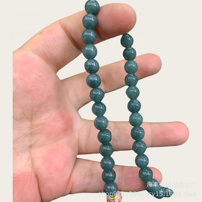 

Blue Jadeite 7mm Necklace Round Beads Multi-Strand Bracelet Accessories Unisex Jewelry