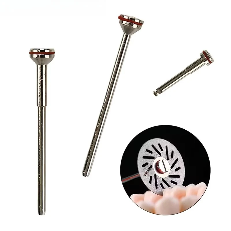 10Pcs Dental Diamond Cutting Disc Mandrel Wheel Ultra-thin Double Side Sand Porcelain Polishing Grit Disk Dentistry Lab Polisher