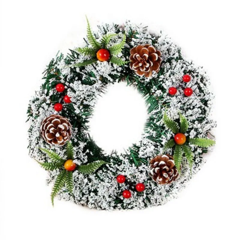 20/30/40cm Christmas Wreath Front Door Garlands Hanging Ornaments Merry Christmas Decor Happy New Year Navidad Artificial Wreath