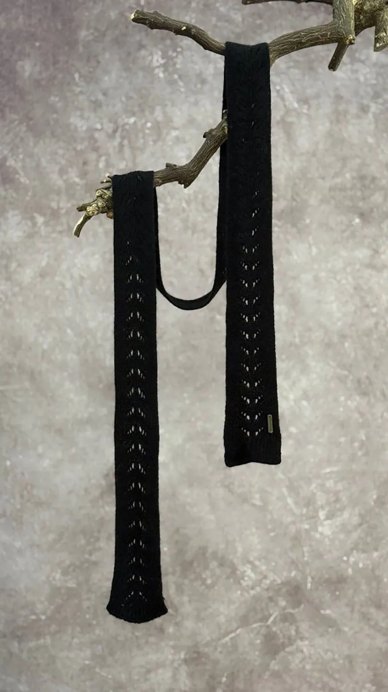 

100% Wool Scarf Lady Hollow Out Small Scarf For Women's Sexy Hollow Out Knitted Scarves Fashionable Casual Neckerchief