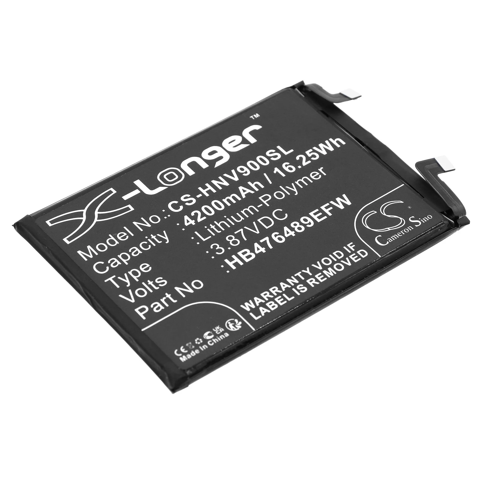 

Li-Polymer Mobile, SmartPhone Battery for Honor, 3.87V, 4200mAh , Compatible Models: Honor 50, Nova 60 SE, Nova 9