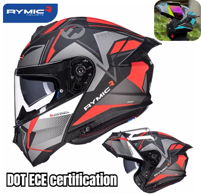 

Мотошлем-трансформер для мотокросса с двойным визором, одобренный ECE DOT, для мужчин и женщин, модульный шлем-интеграл