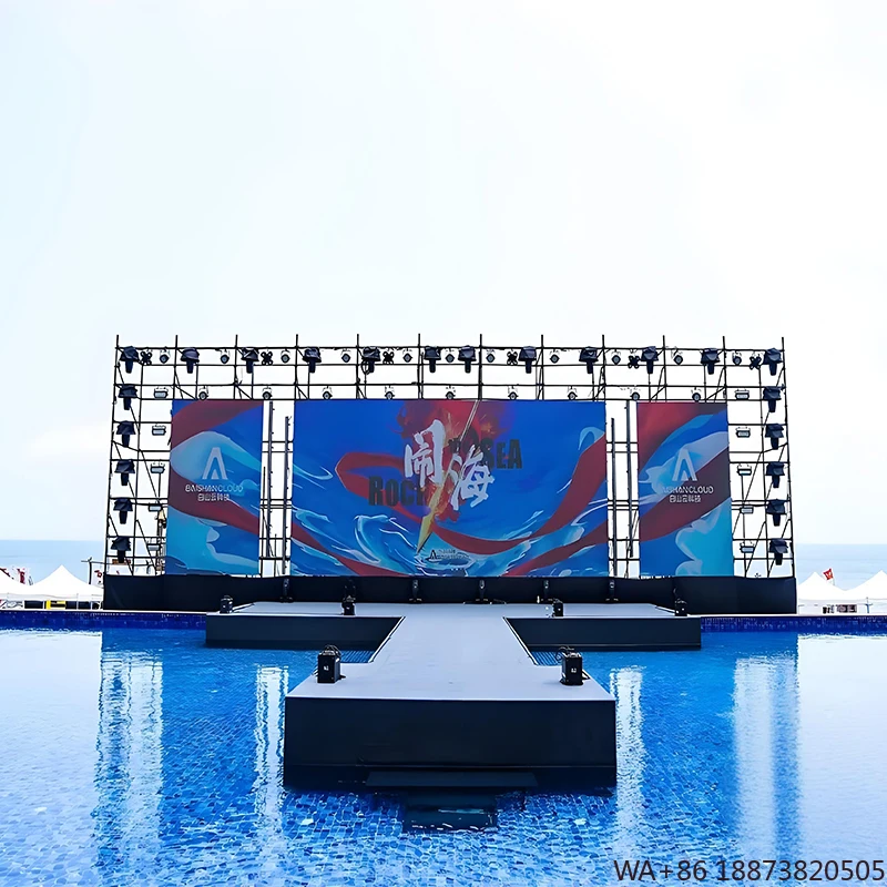 شاشة LED عالية السطوع P3.91 للإيجار الخارجي تركيب سريع 3mx2m سعر المصنع لللافتات الرقمية