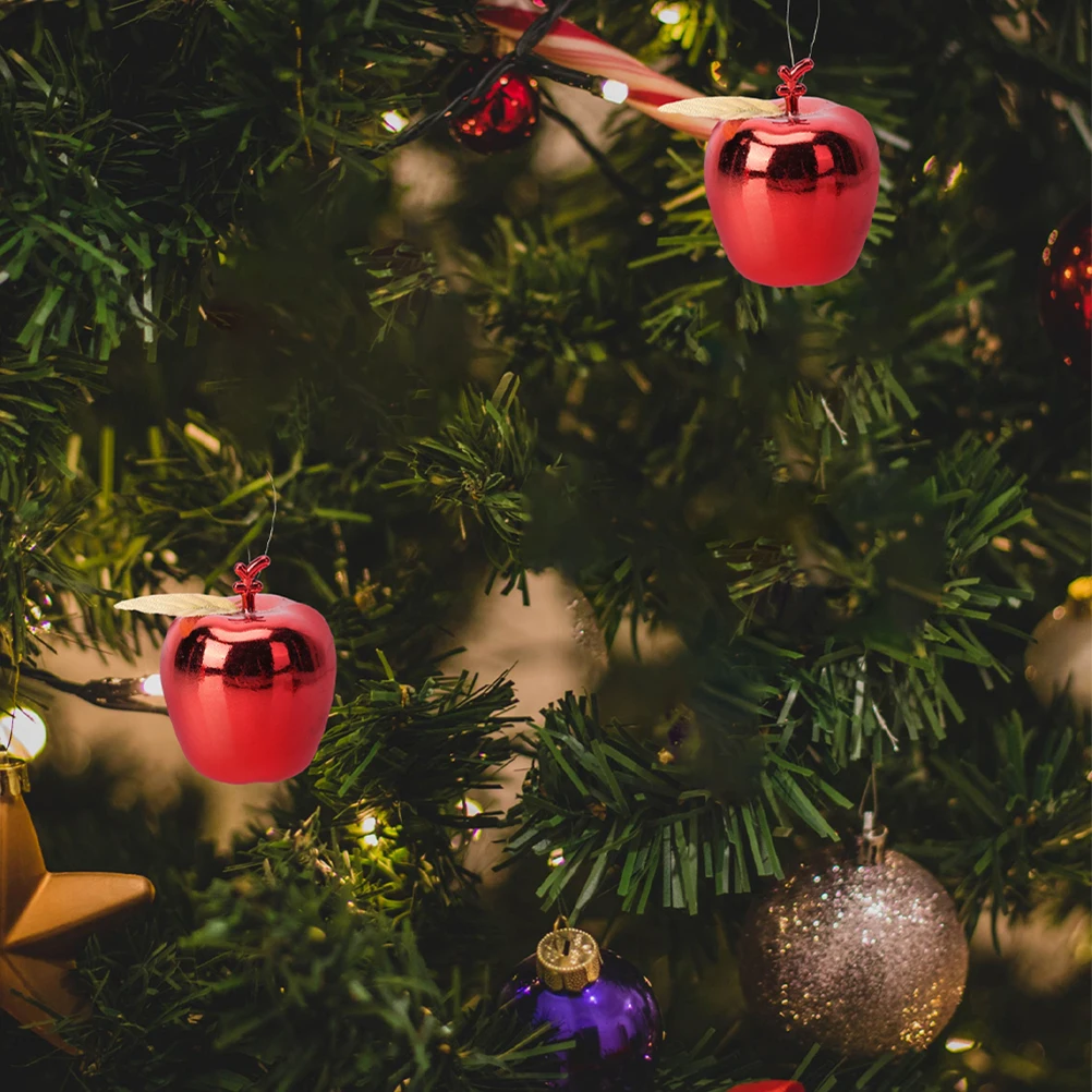 

12Pcs Christmas Hanging Ornaments Apple Design Xmas Decorations Tree Pendants Festive Indoor Decor for Home Party Garden