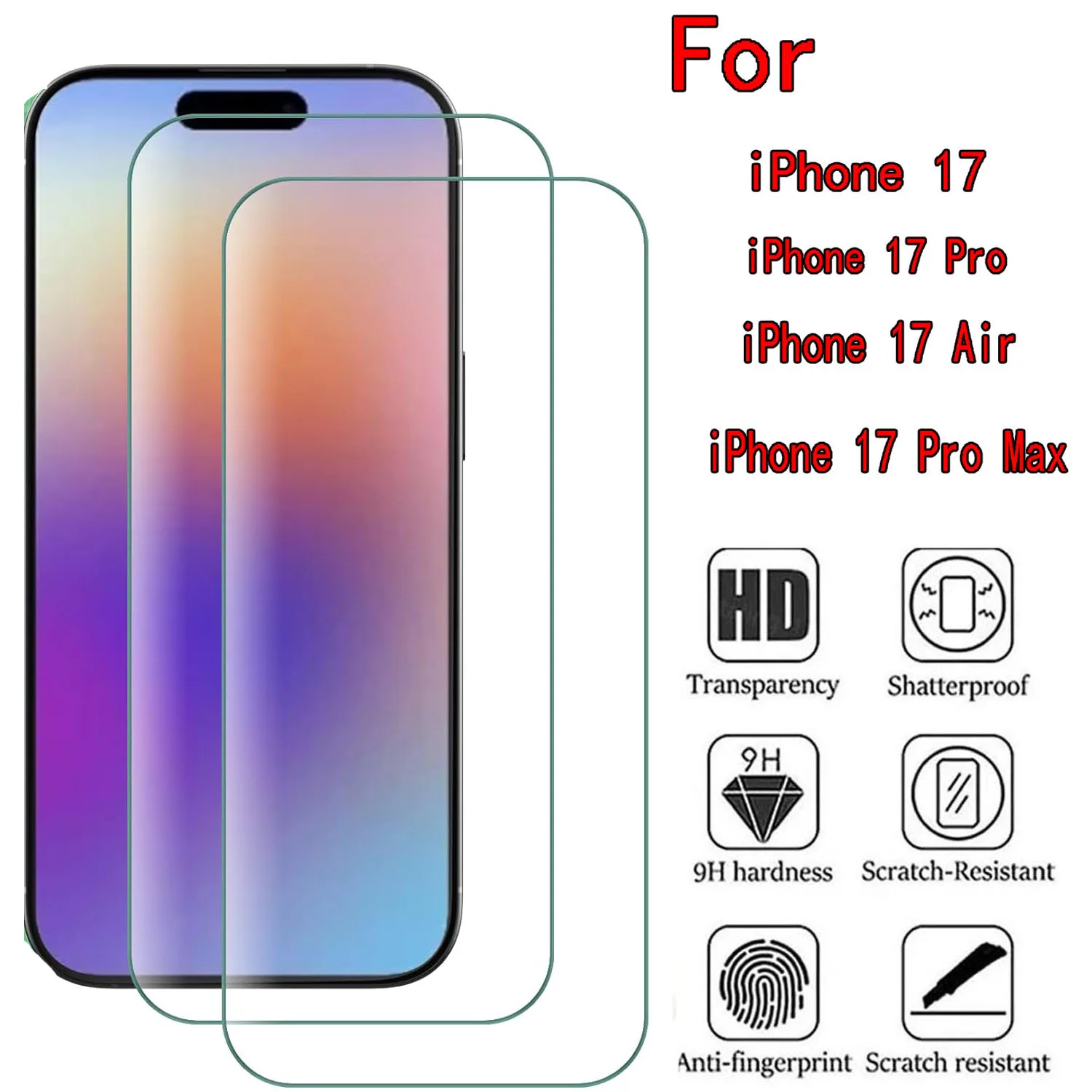 

2/4Pcs HD Tempered Glass For iPhone 17 Air 17 Pro Max 17 Screen Protector