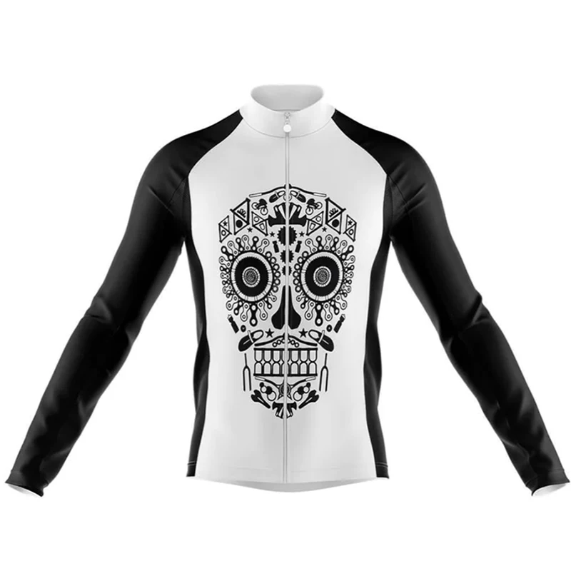 Skull Cycling Jersey 2022 Men Autumn Mountain Bike Clothing Quick-Dry Racing MTB Bicycle Shirt Uniform Breathable Ropa Ciclismo