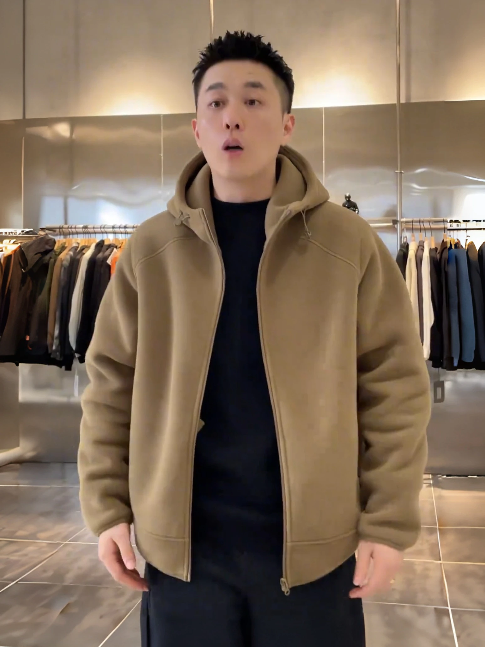 

Мужская двусторонняя куртка с капюшоном Thiened, повседневная однотонная простая теплая толстовка-кардиган, осенне-зимний тренд