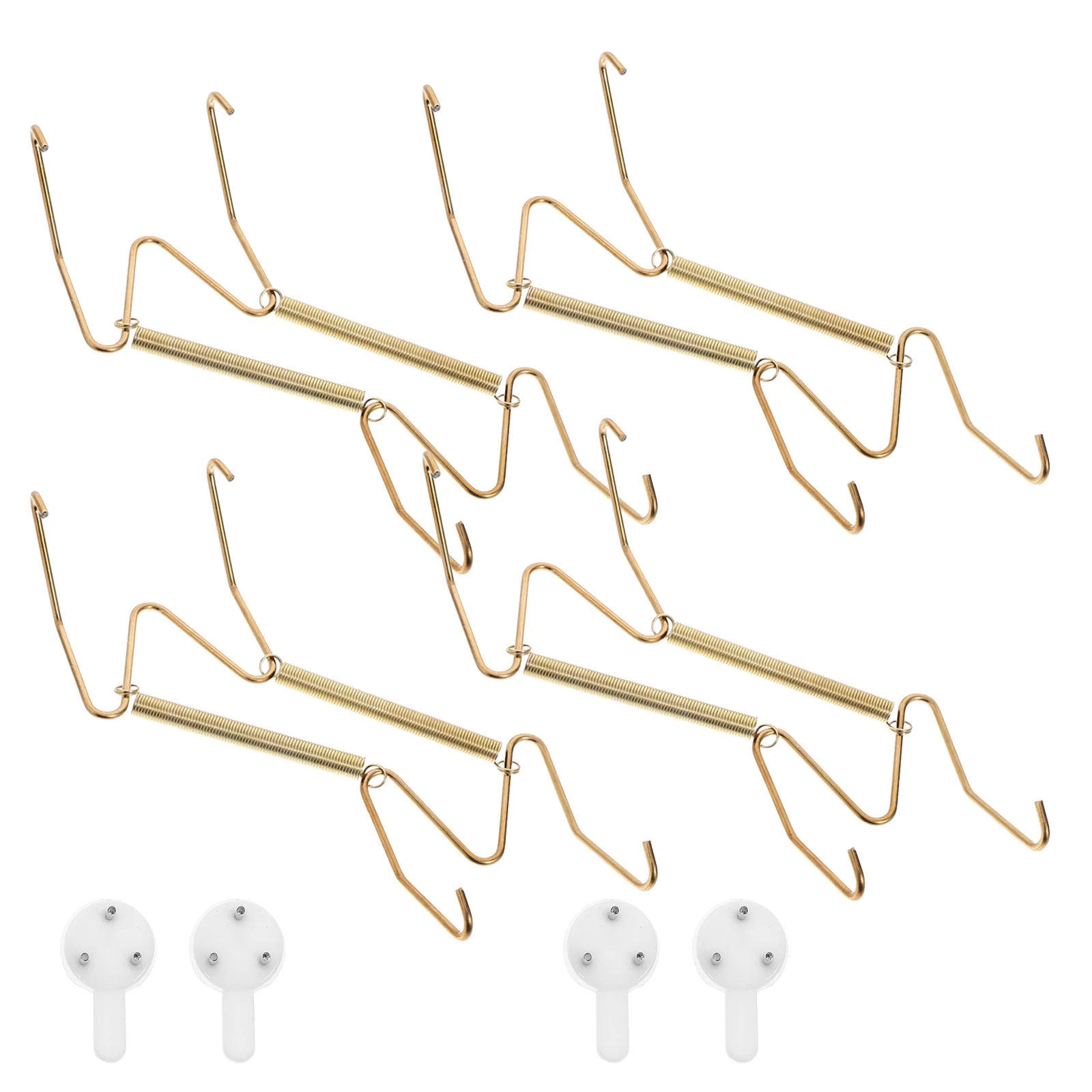 

4 Pcs Spring Hook Black Hooks Wall Hanger for Plate Accessories Dish Metal Office