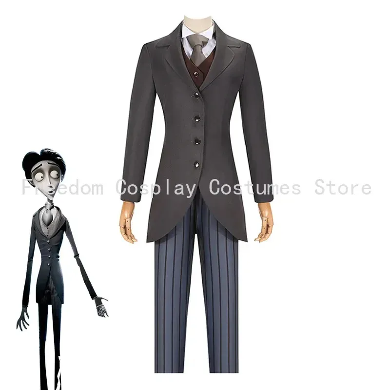 Película Tim Burton cadáver novia Victor Van Dort Cosplay disfraz chaqueta pantalones Halloween carnaval fiesta disfraz traje para hombres y mujeres