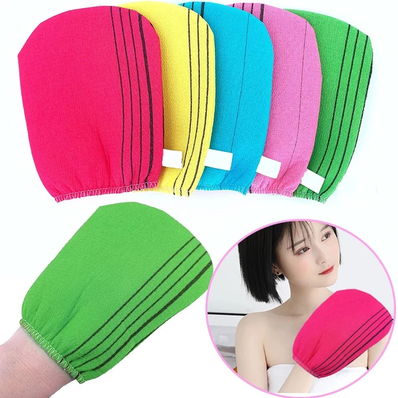 5pcs Bath For Peeling Exfoliating Mitt Glove For Shower Scrub Gloves Resistance Body Massage Sponge Wash Skin Moisturizing Spa