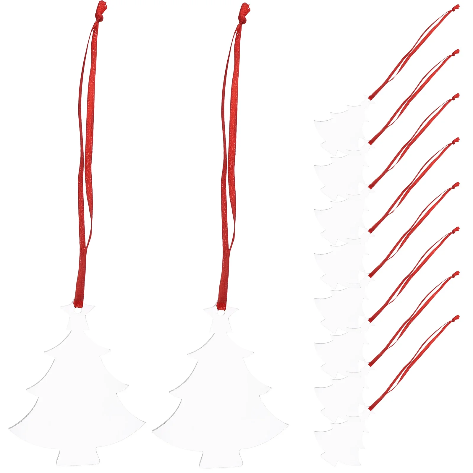 

10 Pcs Christmas Tree Pendant Blank Candy Decorative Pendants Diy Acrylic Heat Transfer Hanging Man