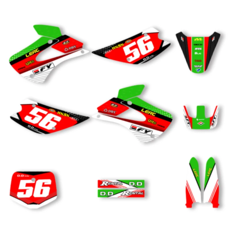 

Powerzone Custom Team Motorcycle Graphics Decals Adhesive Stickers Kits For Kawasaki KX85 KX 85 98-2013