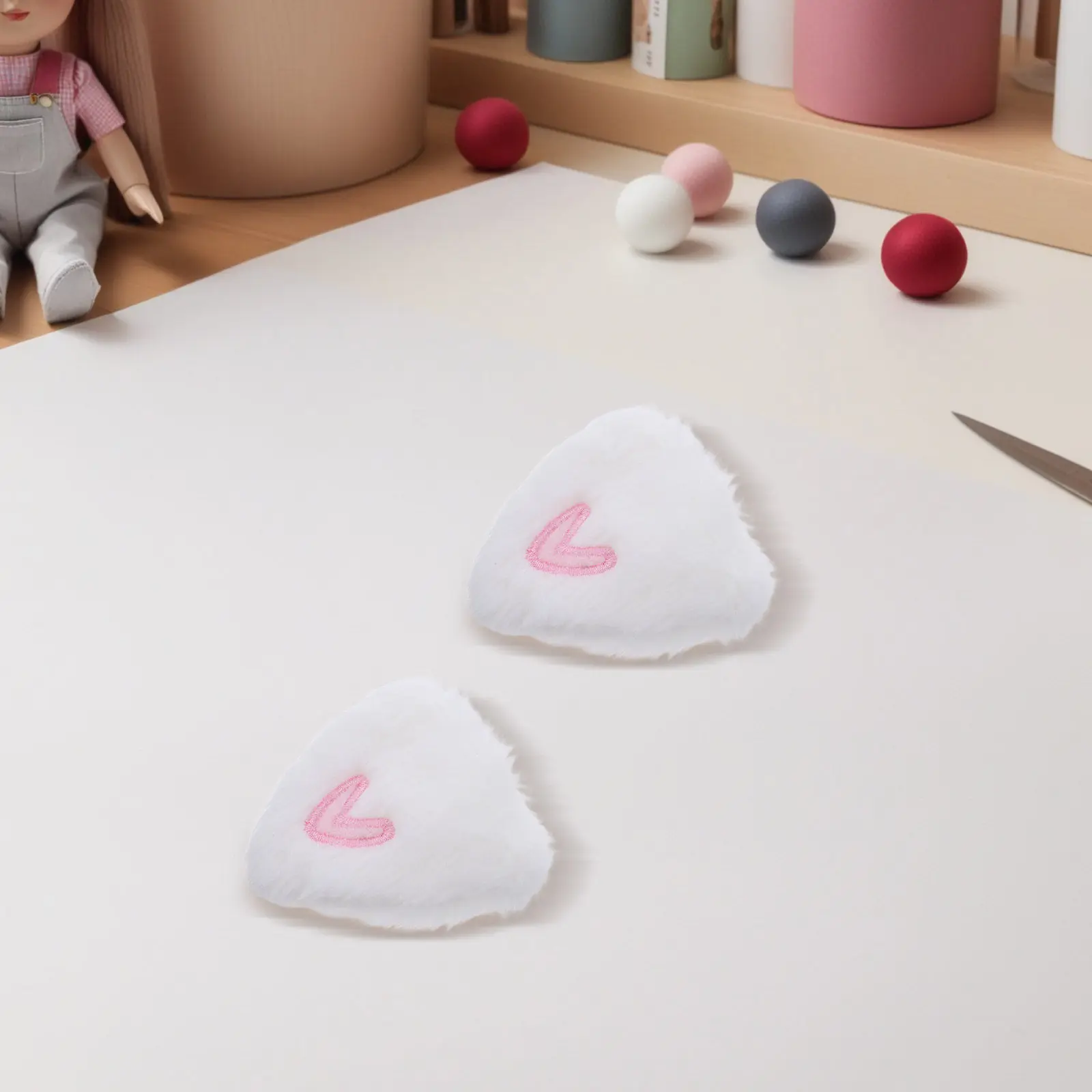 

10Pcs Adorable Bunny Ear Charms Soft Skin-Friendly Fabric for DIY Hair Clips Headbands Cosplay Costume Crafting Supplies Easter