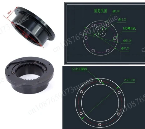 1/12 Scale RC Hydraulic Excavator Slewing Ring Bearing, 30mm/40mm Height Rotation Support for Model Construction Machinery