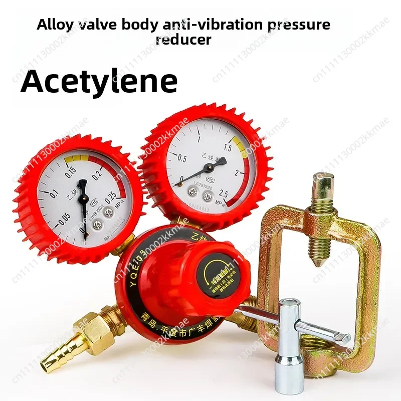 Heavy Duty Brass Gas Regulator, High Pressure Gauge for Oxygen Acetylene Argon CO2 LPG Propane, Industrial Gas Control Valve