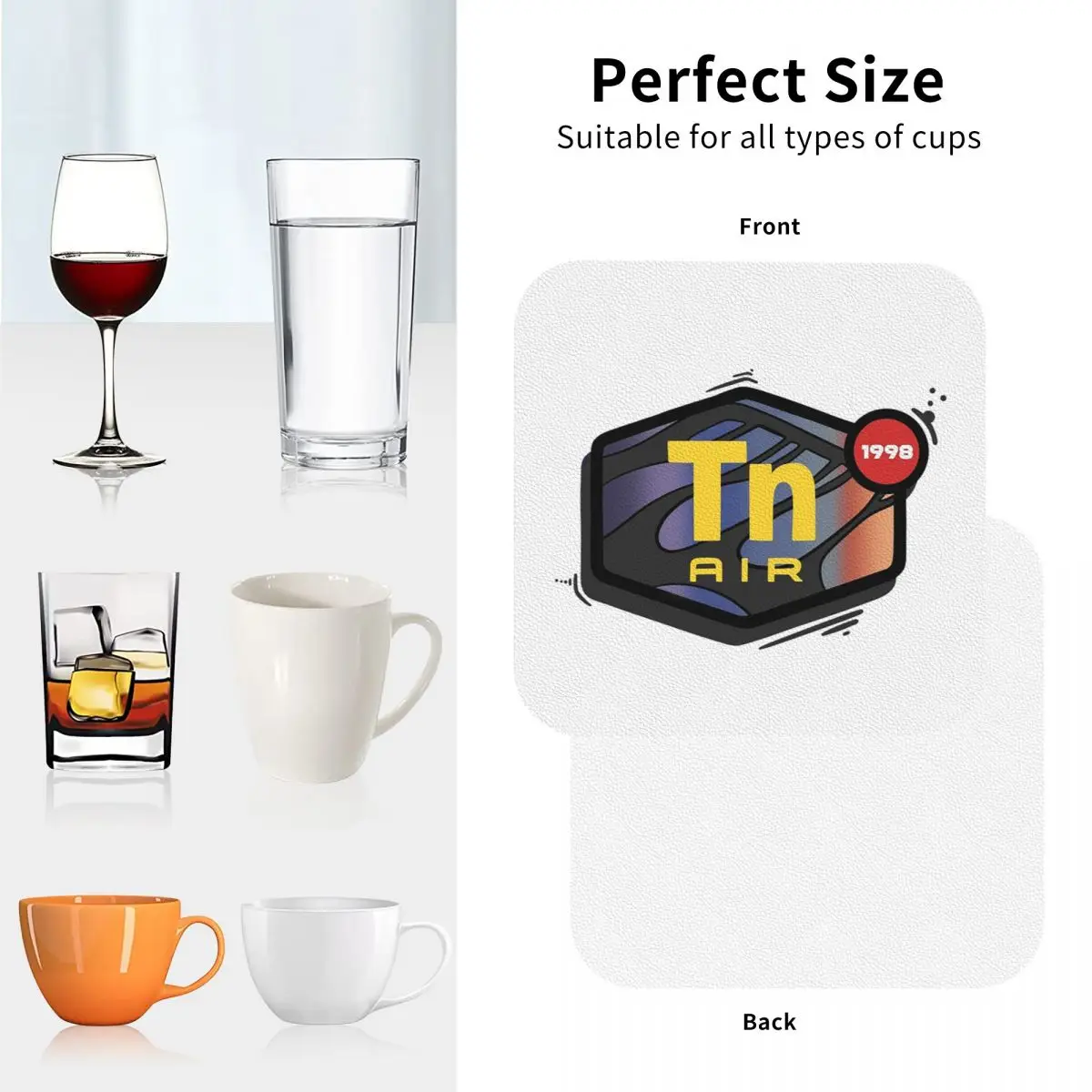 Air Max TN Plus Coasters Leather Placemats Non-slip Insulation Coffee Mats For Home Kitchen Dining Pads Set of 4