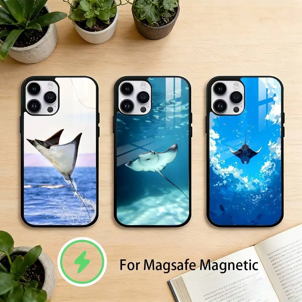 

manta ray F-fish Phone Case For iPhone 17/16/15/14/13/12/Plus/Pro/Max for Magnetic Wireless Charging