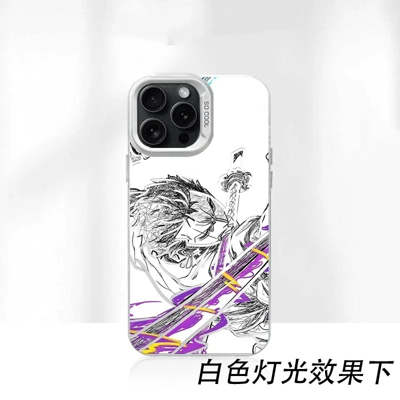 Funda de teléfono 3D de una pieza Roronoa Zoro para iPhone 17 16 15 14 13 12 11 Pro Max Plus Air mini Demon Knife Anime contraportada