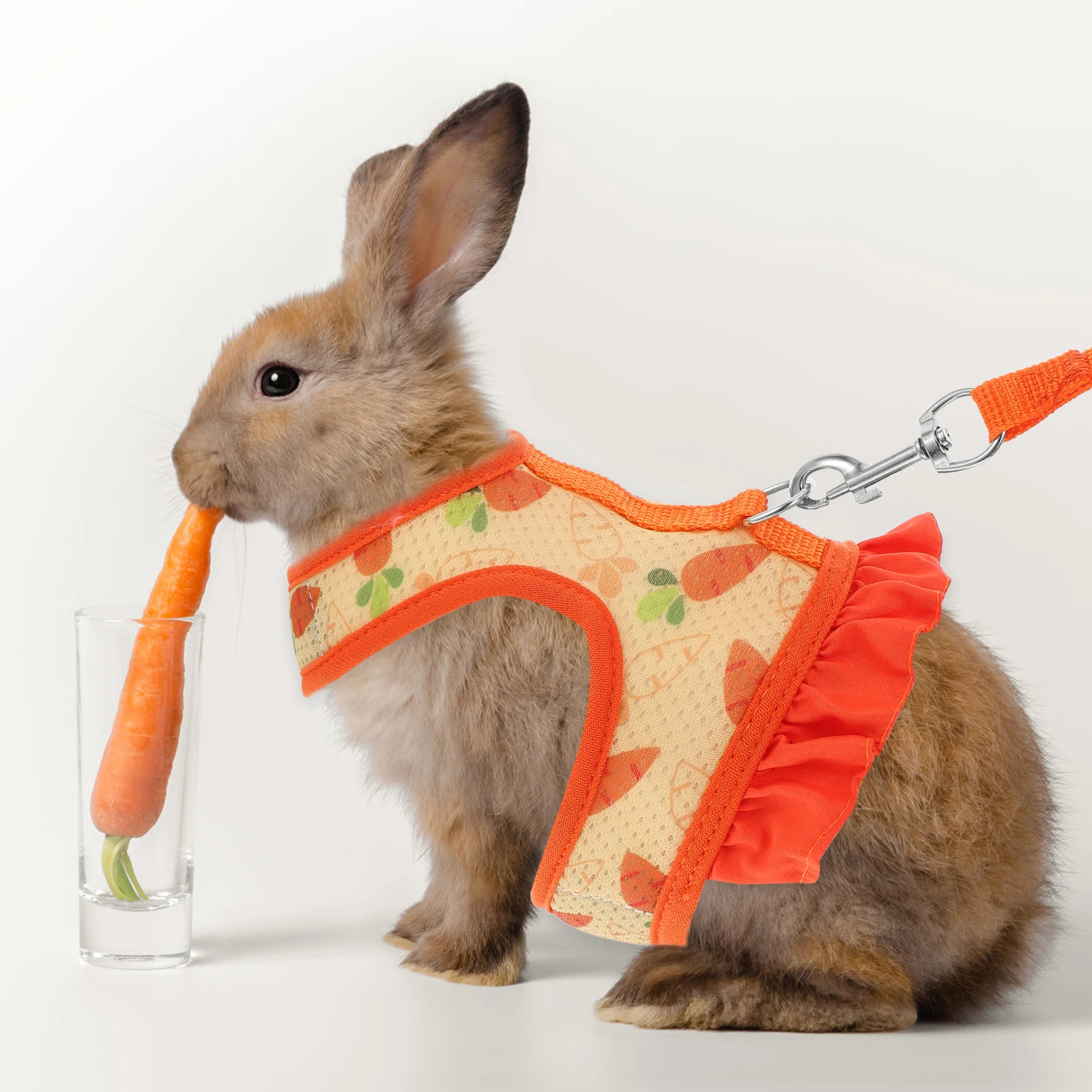 

Rabbit Harness 1 Adjustable Bunny Vest Pet Leash Kit Small Animals Walking Rope Pink S Comfortable Traction Ferret