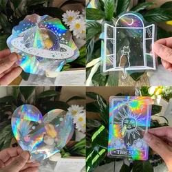 3D Sun Catcher PVC Self Adhesive Glass Window Stickers Sunlight Butterfly Cat Rainbow Prisms Suncatcher Wall Sticker Home Decor