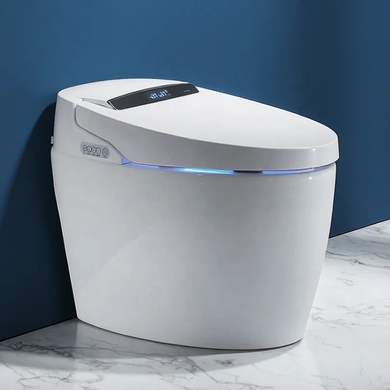 HKZX High Quality Automatic Self Cleaning Ceramic Smart Toilet with Remote Control and S-trap Drainage Bidet