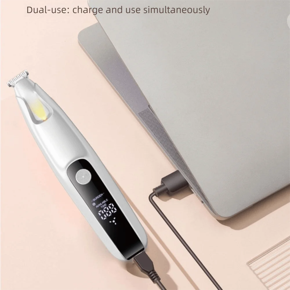 LED Dog Paw Trimmer LCD Display Widen Cats Foot Shaver Comfortable Grip Fully Waterproof Pet Paw Hair Clippers Nail Grooming - view 4
