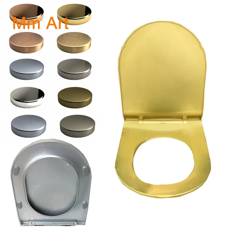 luxury sanitary toilet bidet golden  rounded  toilet  satin closet Geberit cistern tank  Brushed satin toilet sprayed platium wc