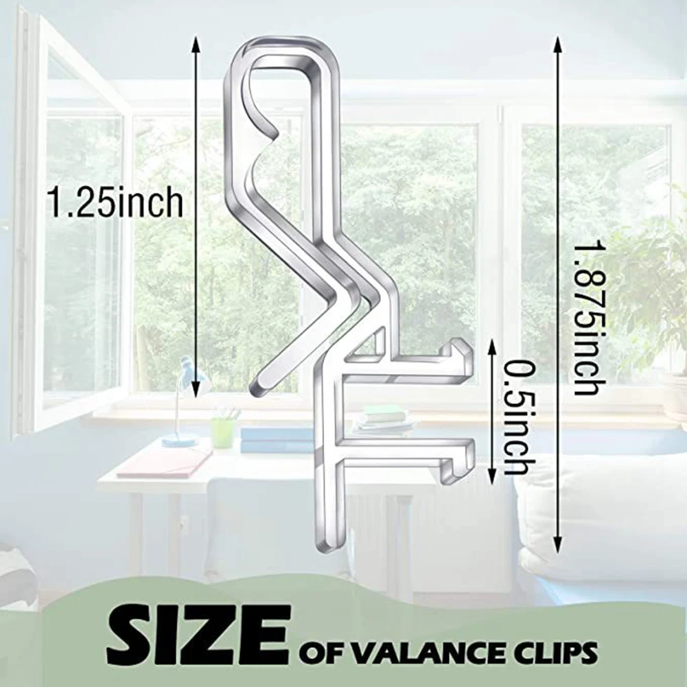 B50C 1-7/8 Inch Channel Valance Clips For The Valance With A Groove In The Back ( 24Pcs )