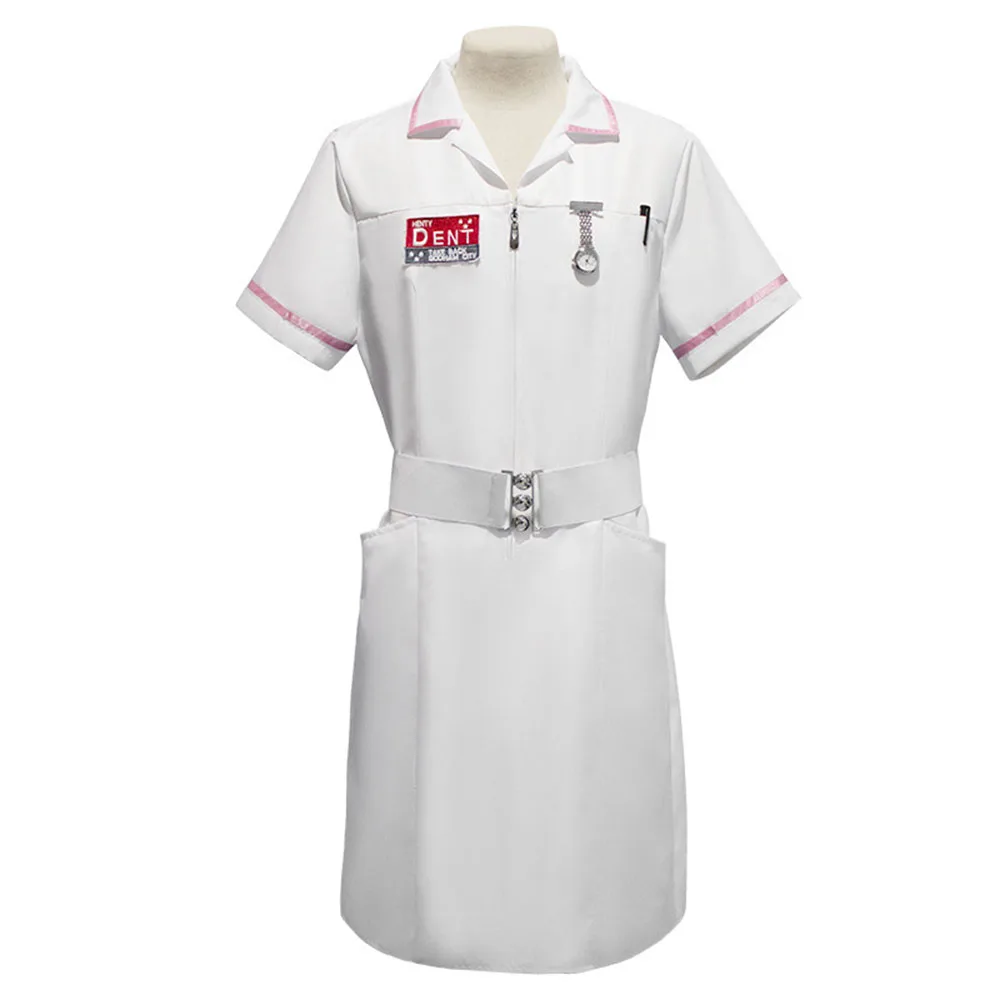 Movie Jieke Nurse Cosplay Nurse Costume Uniform Cosplay Scary Bat Dress Pocket Watch Pen Halloween Cos Set