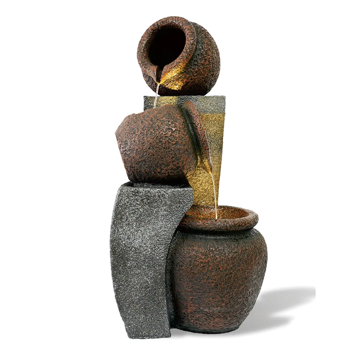 

Оптовая продажа, патио, двор, газон, отдельно стоящий декоративный садовый фонтан, 3-уровневый прочный посудочный каскадный уличный фонтан