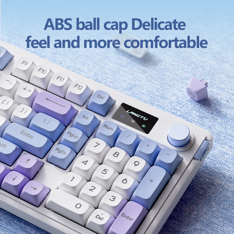 Langtu L98 Keyboard Wireless Bluetooth Mechanical Keyboard Gasket Led Screen Rgb Customized Keyboard Accessory For Desktop Pc