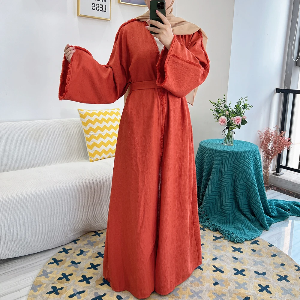 Cardigan Splicing Europe and the United States Dubai elegant dress can be waist abaya robes