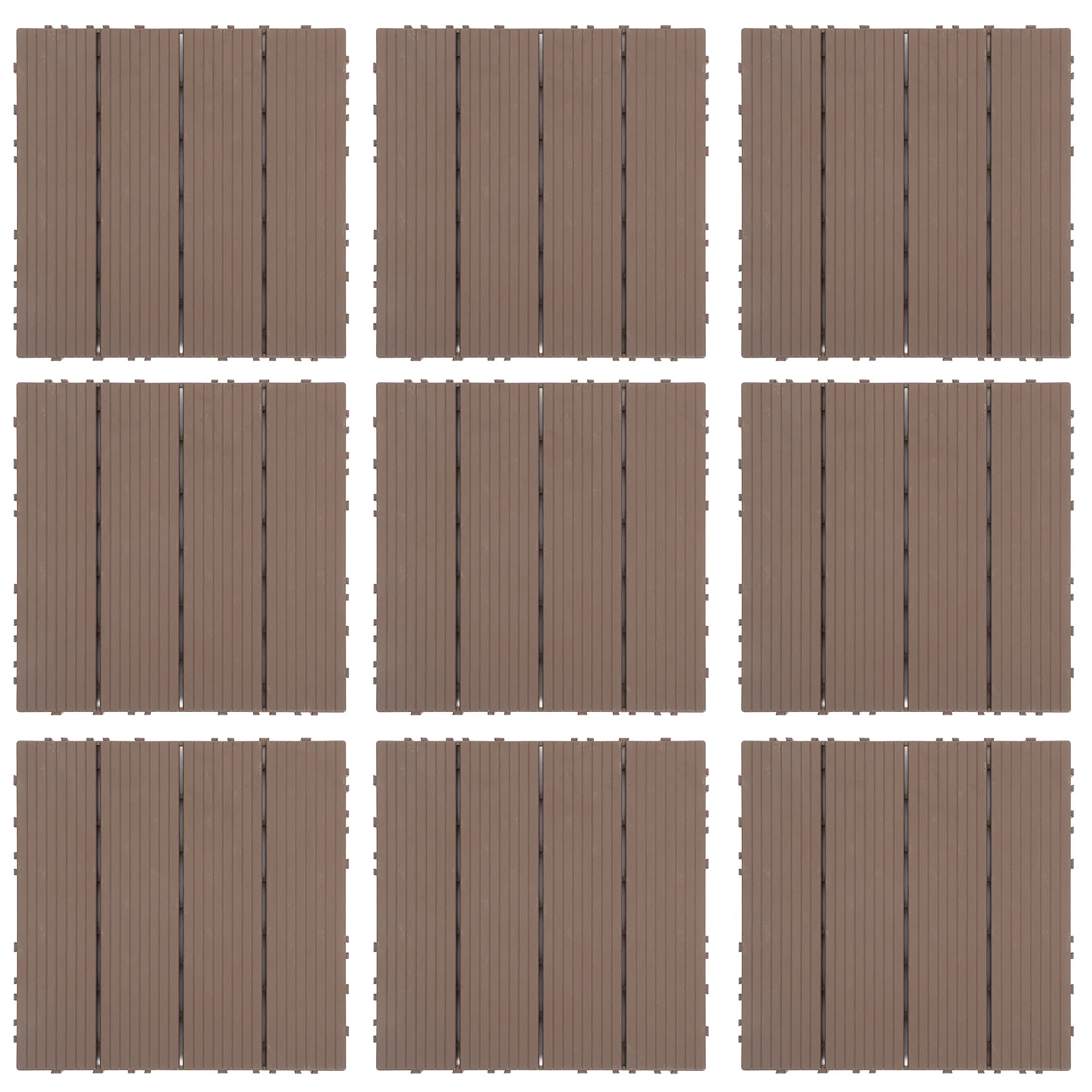 11pcs Imitation Wood Interlocking Decking Floor Interlocking Deck Tile Balcony Deck Decking Tile Pp Outdoor Flooring Home Decor