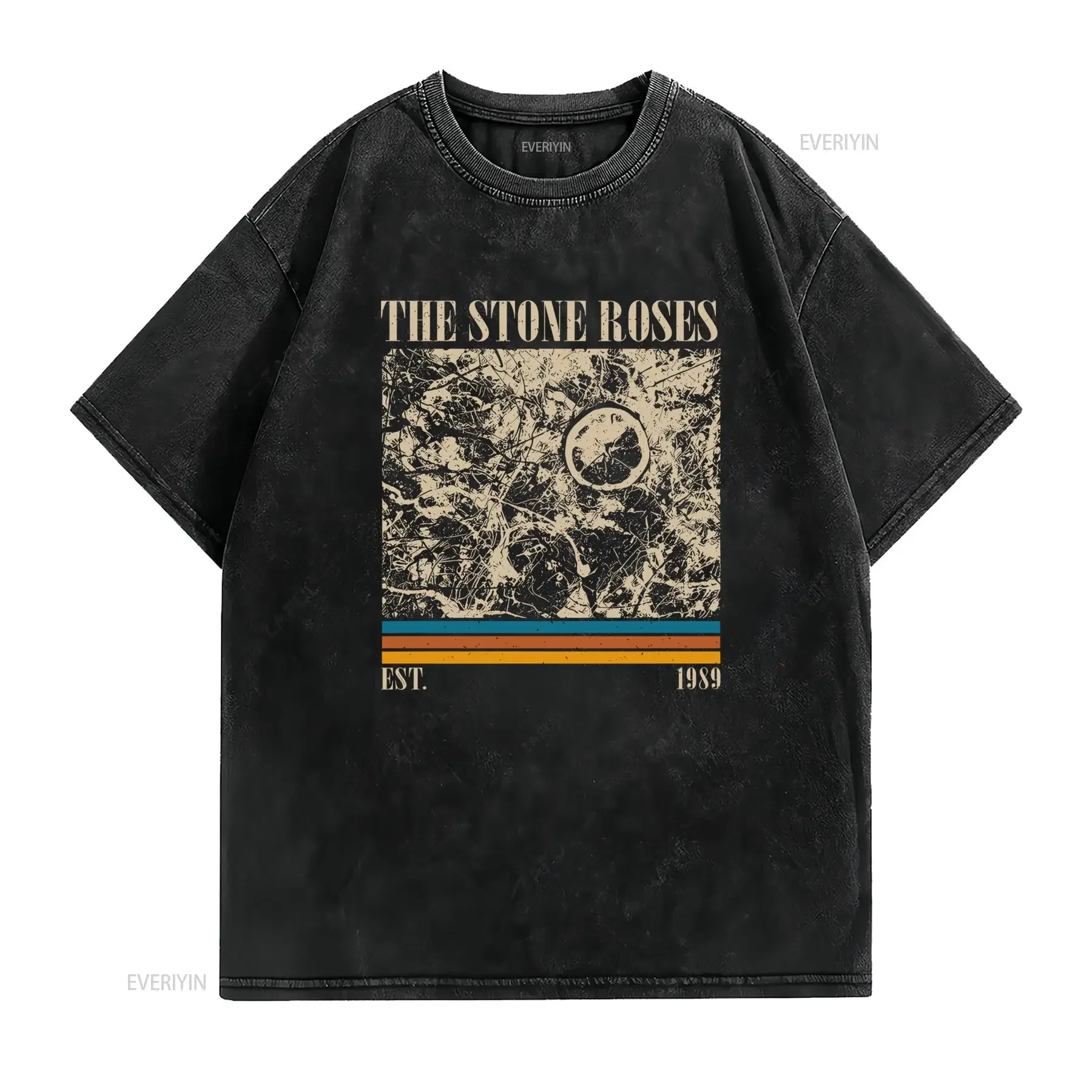 The Stone Roses T Shirt Officiel Vintage Logo Iconique 1989 1994 Années Britpop Imprimé Rétro 90 Merchandising Musical vintage