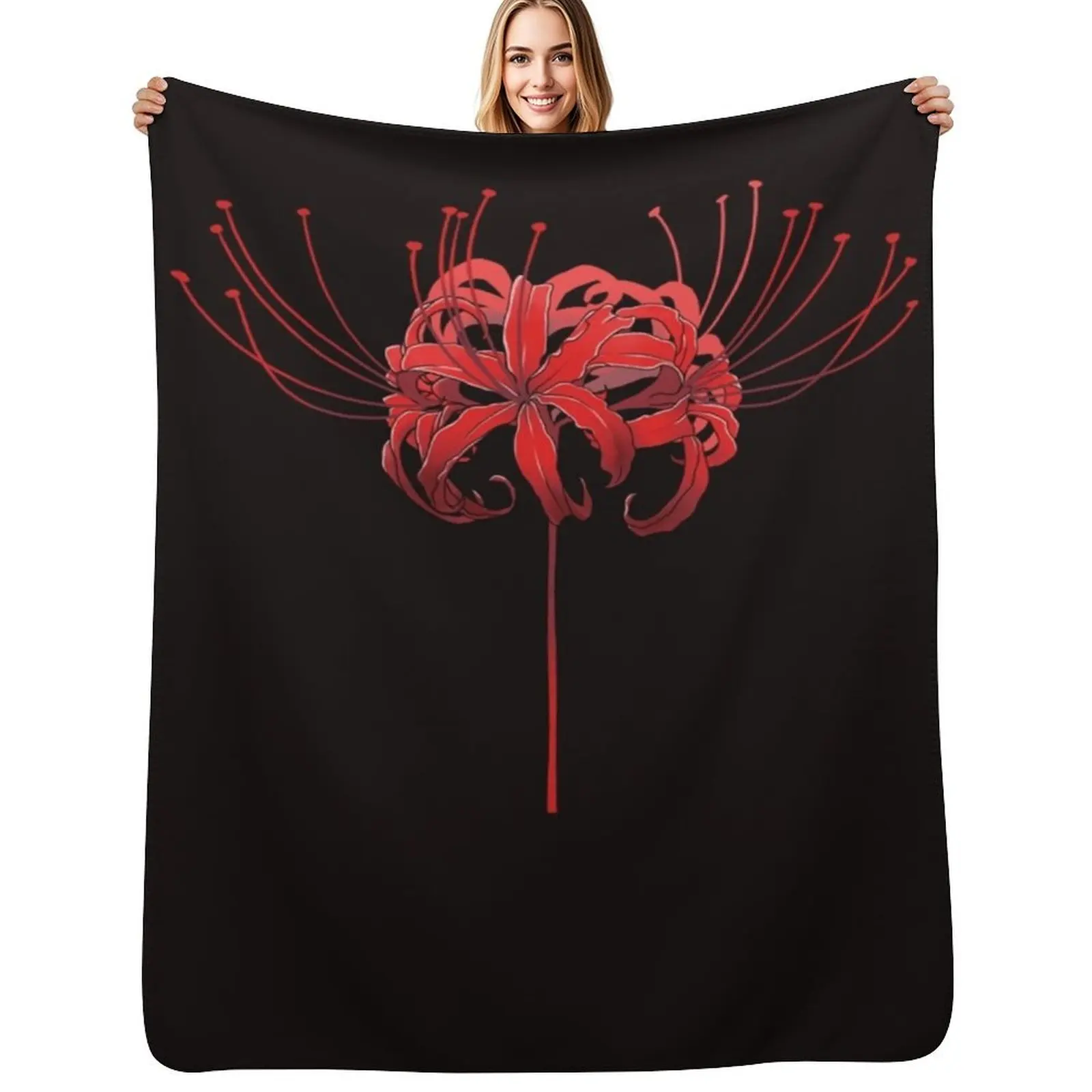 

Beautiful Red Spider Lily Classic . Throw Blanket Luxurious Soft Fuzzy Blanket for Sofa Bed
