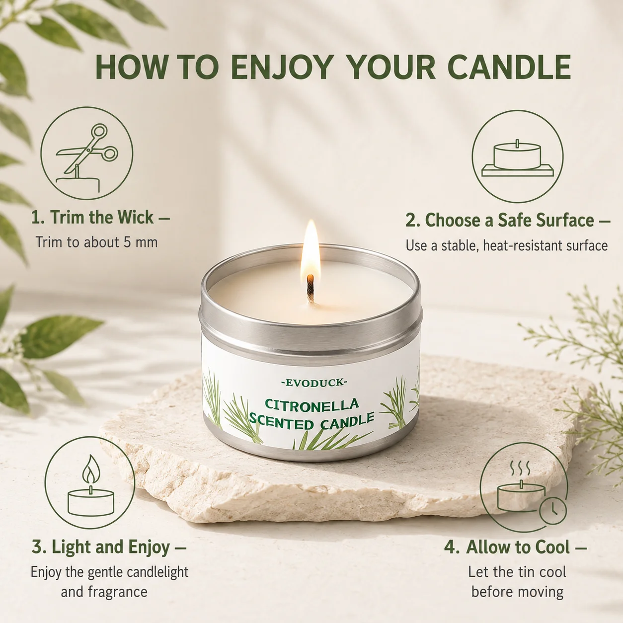 Citronella Candle Outdoor, Lemongrass Scented Candle for Patio Balcony Garden Camping Picnic Summer Party Long Lasting Tin Decor