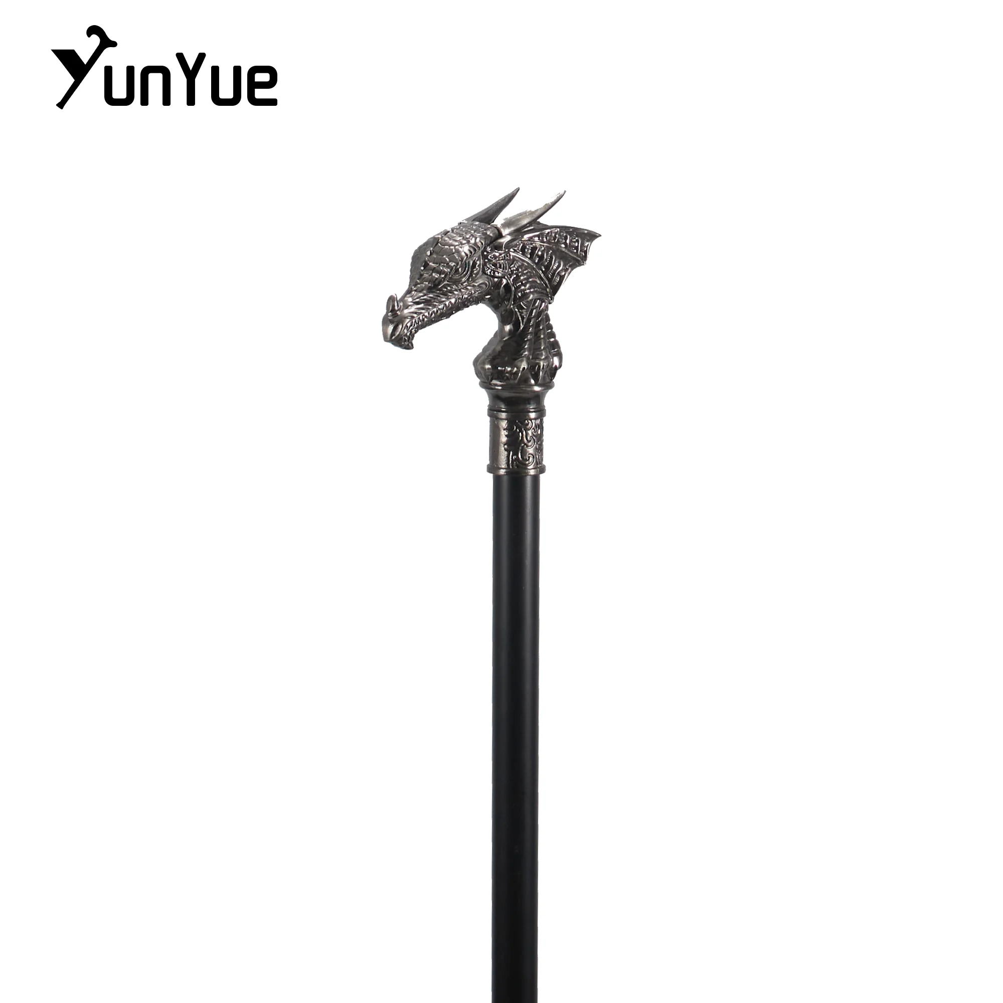 Bastoncini da passeggio eleganti con testa di drago argentata di lusso per uomo Bastone da passeggio decorativo alla moda Cos Canna staccabile per feste vintage