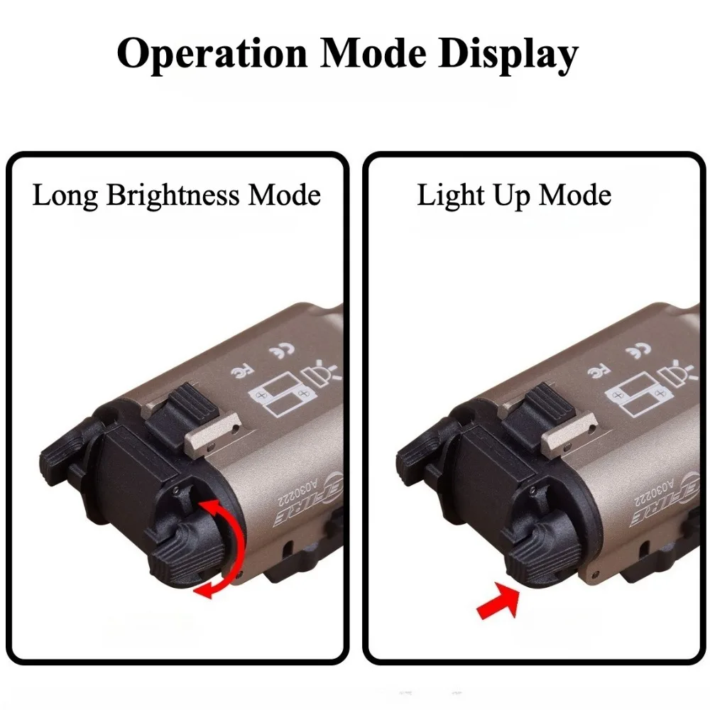 X300U/X300 Tactical Flashlight Upgraded White LED Hanging Pistol Light Gun Accessories for Outdoor Hunting Fit 20mm Rail