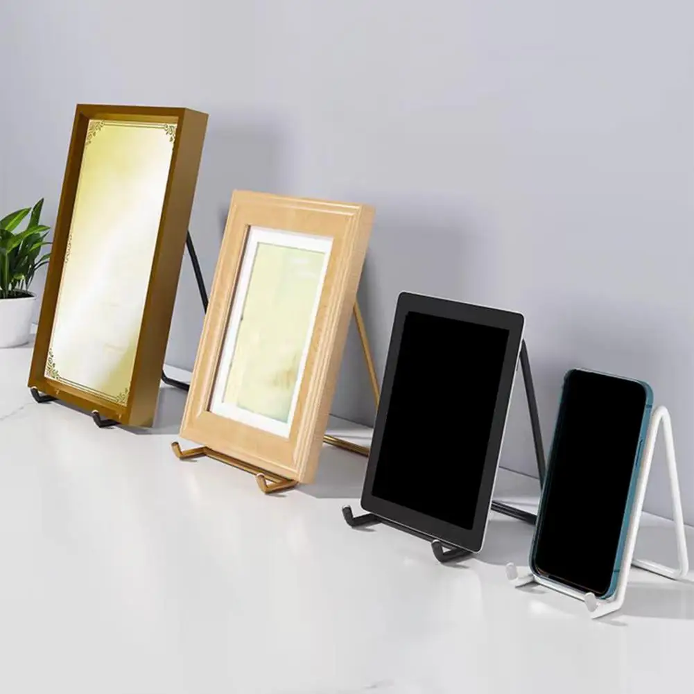 Carbon Steel Bracket for Decorations Metal Frame Display Stand for Plates Books Paintings Desktop Organizer Rack for Desk Carbon