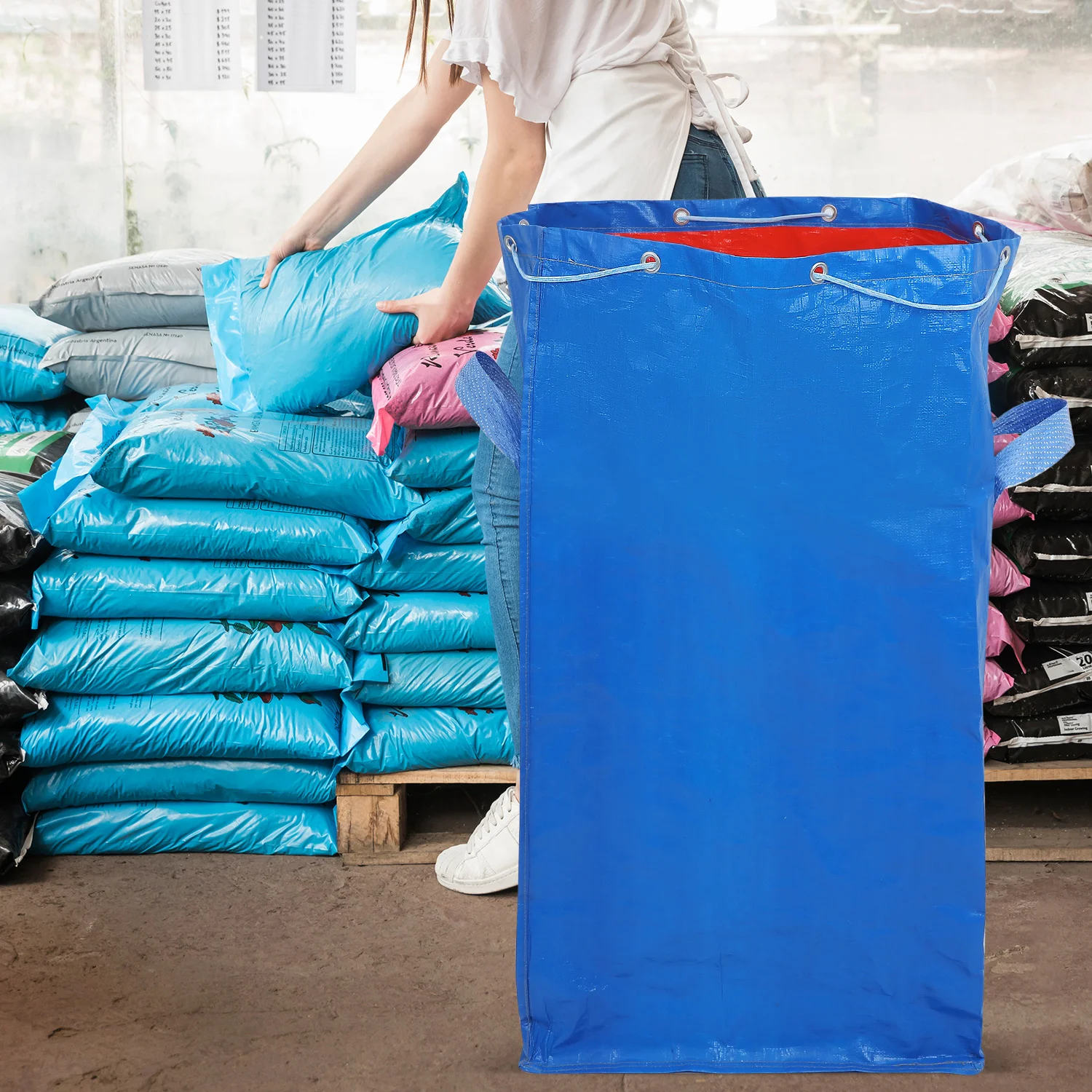 

Extra Large Pool Cover Storage Huge Tote For Moving Clothes Packing Huge Capacity Reusable Storage Container Sturdy Handles