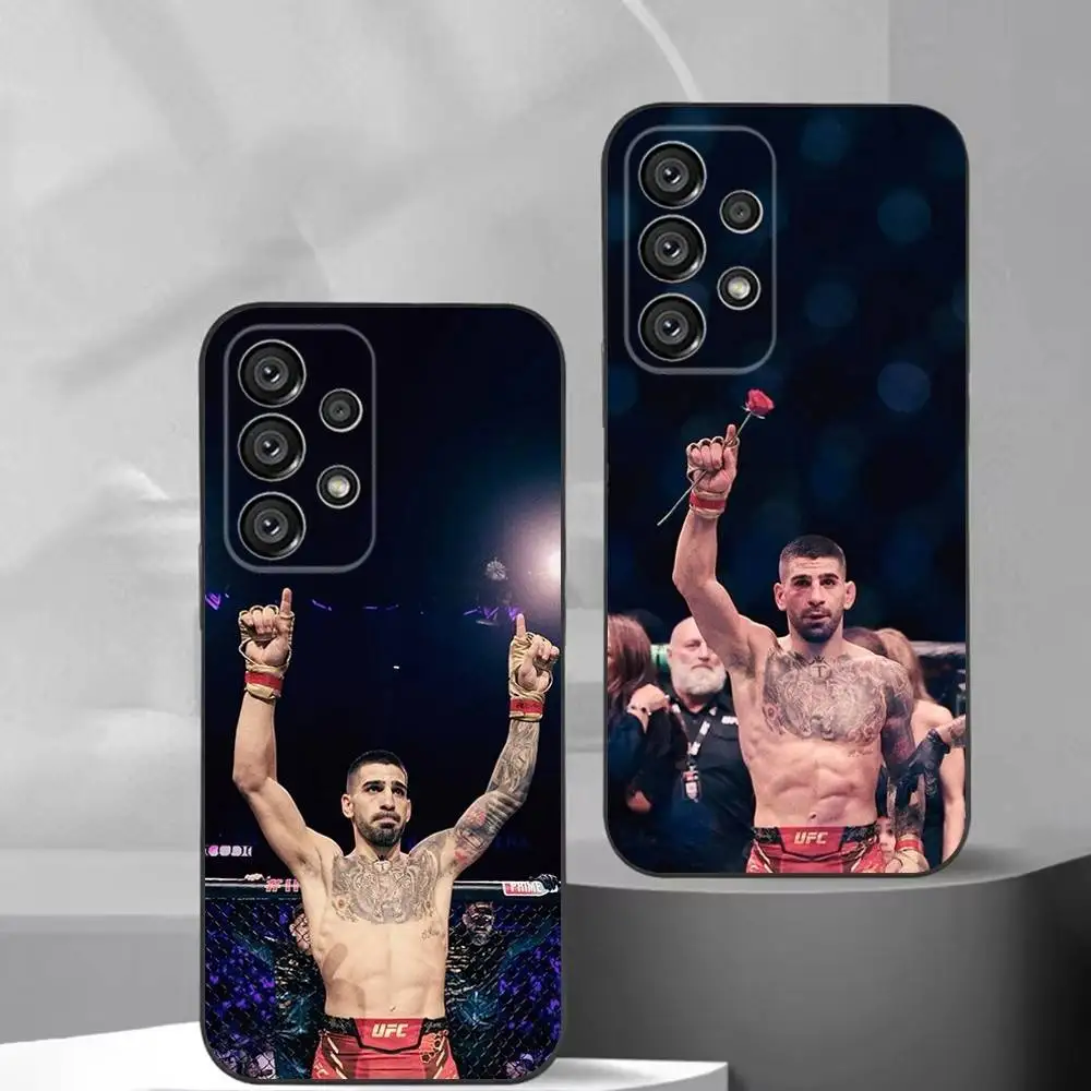 Casing Ponsel I-Ilia Fighting T-Topuria Untuk Samsung S25,S24,S21,S22,S23,S30,Ultra,S20,Plus,Fe,Lite,Note,10,9,5G Warna Hitam