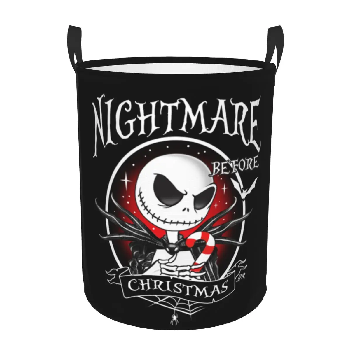 Cesta de lavandería personalizada de pesadilla antes de Navidad Jack Skellington, cesto de ropa de Halloween para bebés y niños, bolsa de almacenamiento de juguetes